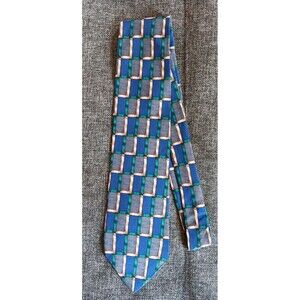 Tie 70s 80s 90s Y2K New Vintage Mens Cambridge Blue Green 3.75 Wide 58 Long